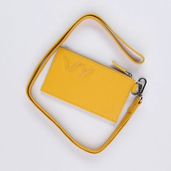 Kavy Necklace Leather Wallet (Yellow)